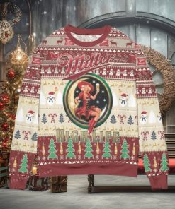 Miller High Life Pine Tree Christmas Ugly Sweater Party