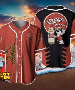 Miller High Life Snoopy Baseball Jersey Shirt For Snoopy Lovers Gift Ideas