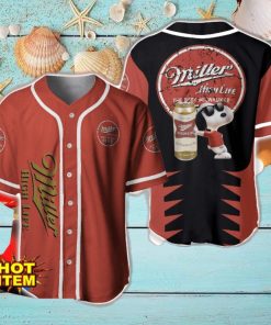 Miller High Life Snoopy Baseball Jersey Shirt For Snoopy Lovers Gift Ideas