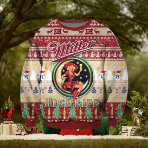 Miller Highlife Beer Ugly Christmas Sweater