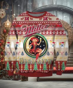 Miller Highlife Beer Ugly Christmas Sweater