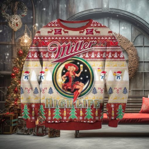 Miller Highlife Beer Ugly Christmas Sweater