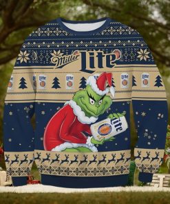 Miller Light Grinch Ugly Christmas Sweater Xmas 3D Printed Christmas Sweater Gift