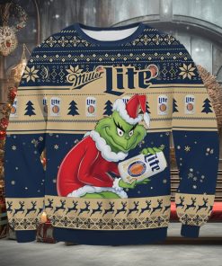 Miller Light Grinch Ugly Christmas Sweater Xmas 3D Printed Christmas Sweater Gift