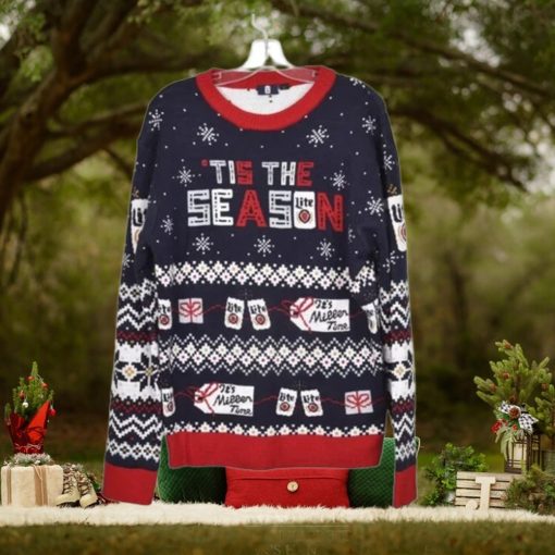 Miller Lite Beer Ugly Christmas Sweater Holiday Long Sleeve Crew Neck Size Large