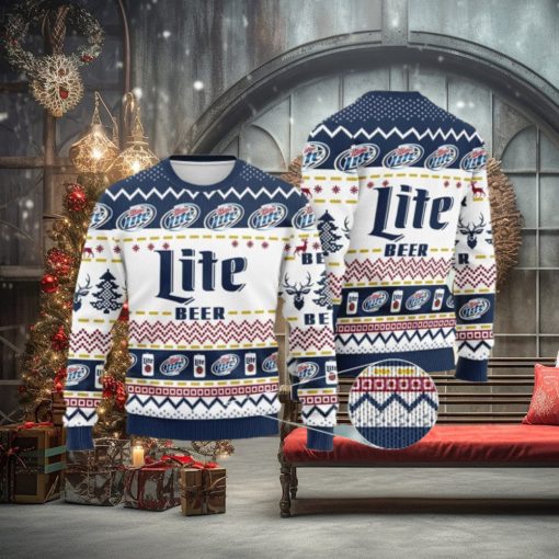 Miller Lite Beer Ugly Xmas Christmas Sweater Christmas Gift