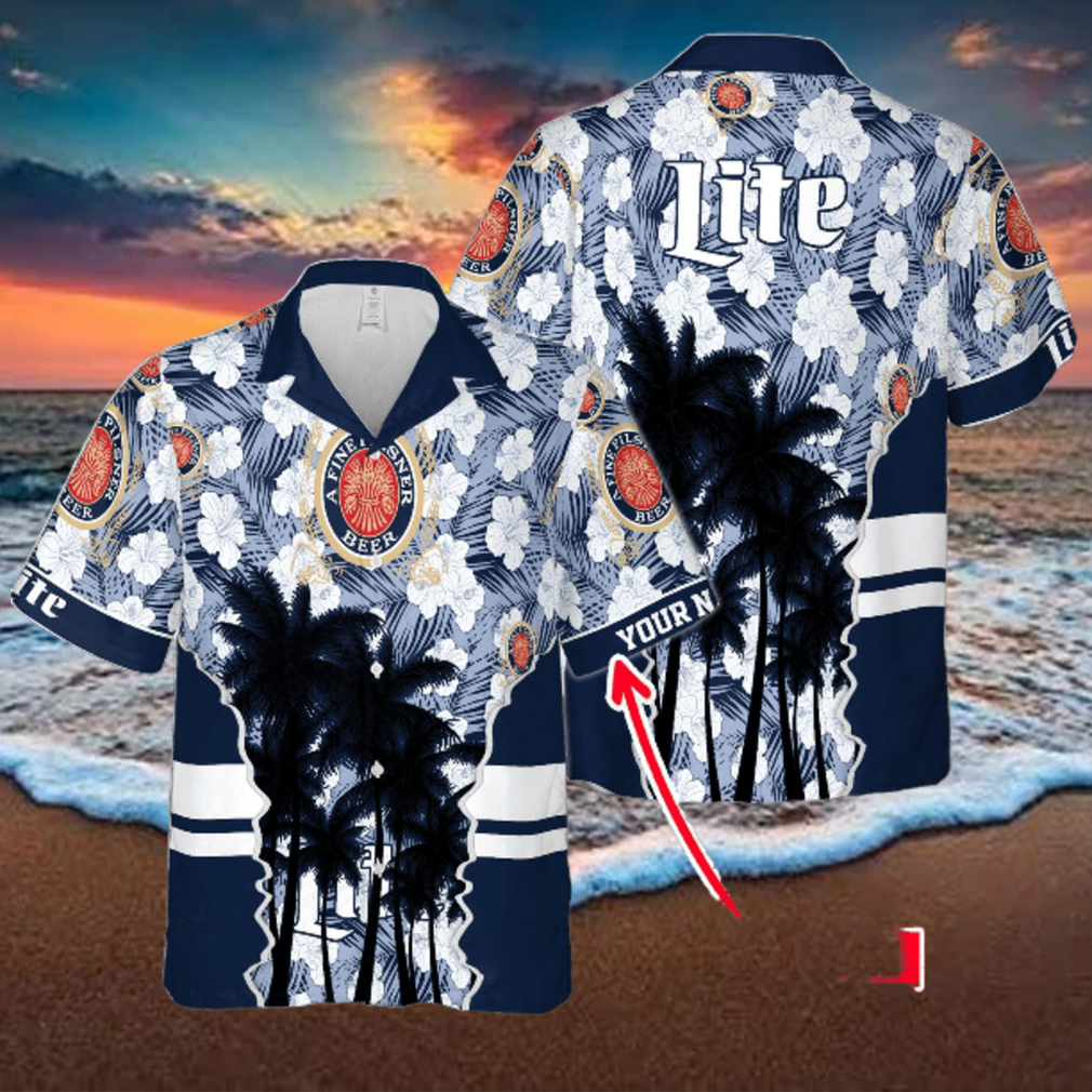 Miller Lite Custom Name For Fans 3D Hawaiian Shirt Miller Lite Custom Name For Fans 3D Hawaiian Shirt