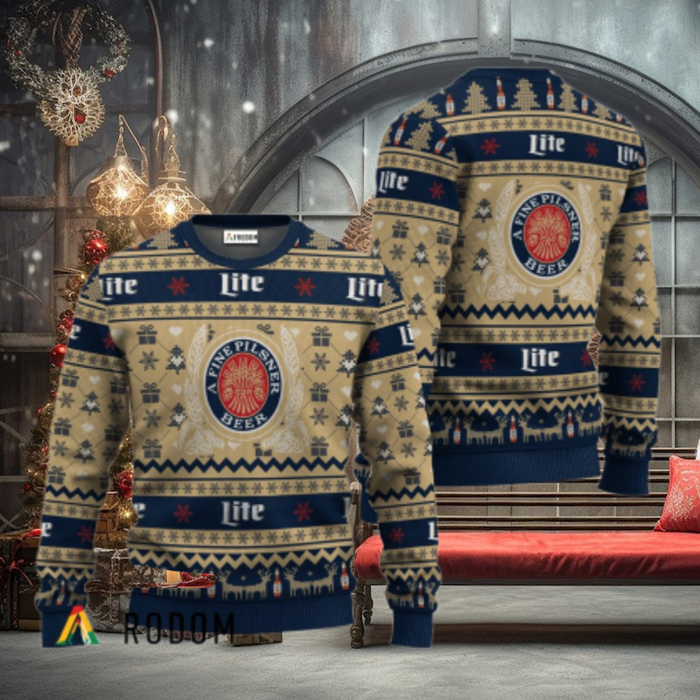 Miller Lite Festive All Over Ugly Sweater Miller Lite Festive All Over Ugly Sweater
