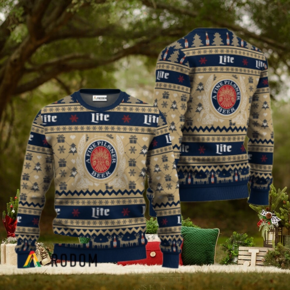 Miller Lite Festive All Over Ugly Sweater Miller Lite Festive All Over Ugly Sweater