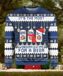 Miller Lite It The Most Wonderful Time For A Beer Ugly Sweater