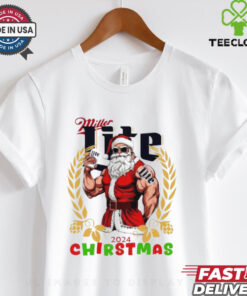 Miller Lite Santa Christmas shirt