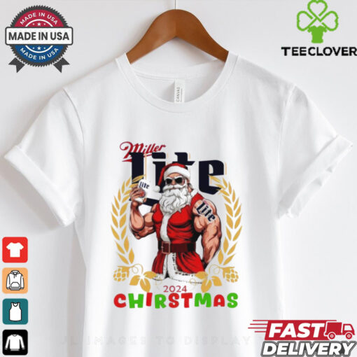 Miller Lite Santa Christmas shirt