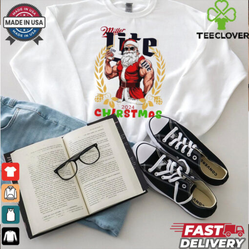 Miller Lite Santa Christmas shirt