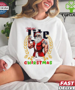 Miller Lite Santa Christmas shirt