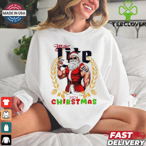 Miller Lite Santa Christmas shirt