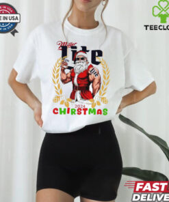 Miller Lite Santa Christmas shirt
