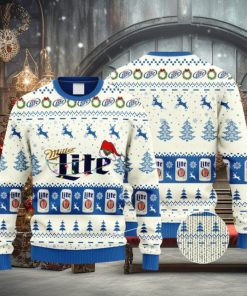 Miller Lite Santa Hat Christmas Ugly Christmas Sweater