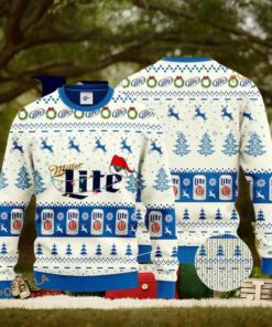 Miller Lite Santa Hat Family Ugly Christmas Sweater