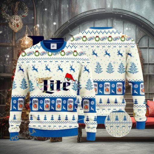 Miller Lite Santa Hat Family Ugly Christmas Sweater