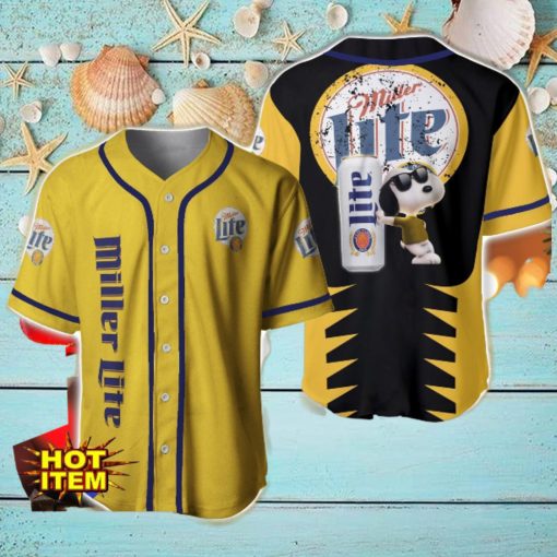 Miller Lite Snoopy Baseball Jersey Shirt For Snoopy Lovers Gift Ideas