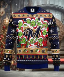 Milwaukee Brewers 12 Grinch Xmas Day Christmas Ugly Sweater