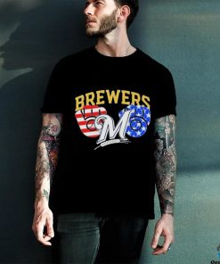 Milwaukee Brewers America Flags Celebrating 4th Of July T Shirt