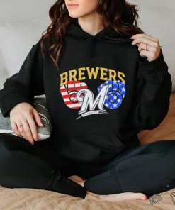 Milwaukee Brewers America Flags Celebrating 4th Of July T Shirt