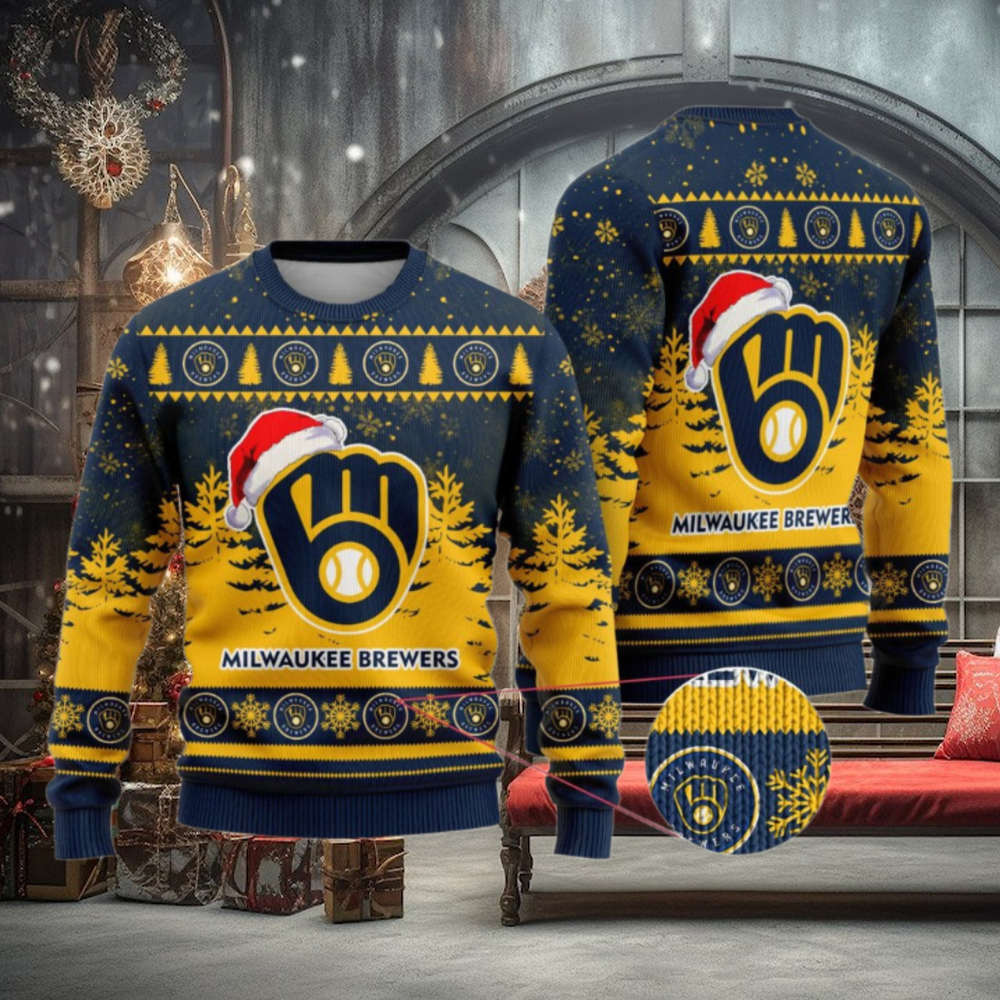 Milwaukee Brewers Funny Christmas Ugly Sweater Milwaukee Brewers Funny Christmas Ugly Sweater
