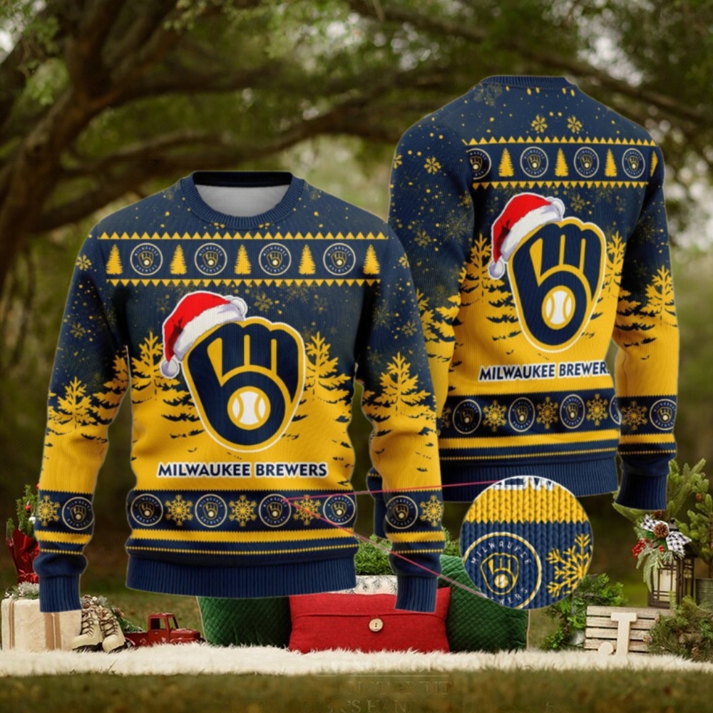 Milwaukee Brewers Funny Christmas Ugly Sweater Milwaukee Brewers Funny Christmas Ugly Sweater