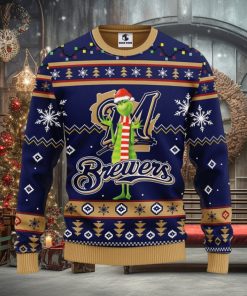 Milwaukee Brewers Funny Grinch Christmas Ugly Sweater