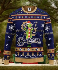Milwaukee Brewers Funny Grinch Christmas Ugly Sweater