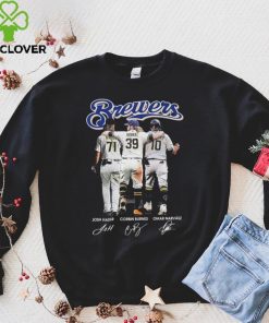 Milwaukee Brewers Josh Hader Corbin Burnes And Omar Narvaez Signatures Shirt