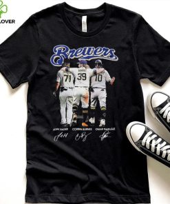 Milwaukee Brewers Josh Hader Corbin Burnes And Omar Narvaez Signatures Shirt