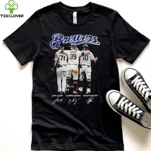 Milwaukee Brewers Josh Hader Corbin Burnes And Omar Narvaez Signatures Shirt