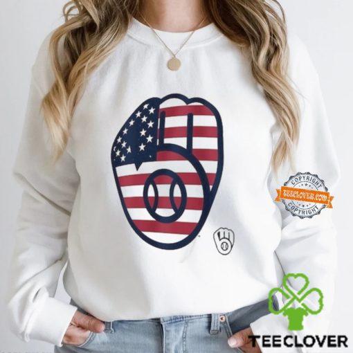 Milwaukee Brewers Logo 4th Of July Flag Shirt