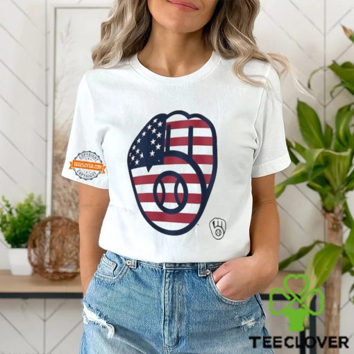 Milwaukee Brewers Logo 4th Of July Flag Shirt