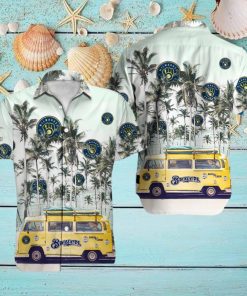 Milwaukee Brewers MLB Coconut Car Pattern Hawaiian Shirt