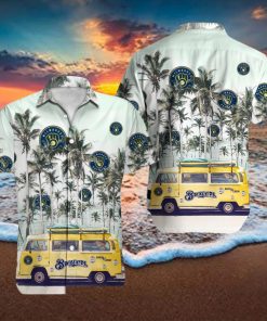 Milwaukee Brewers MLB Coconut Car Pattern Hawaiian Shirt