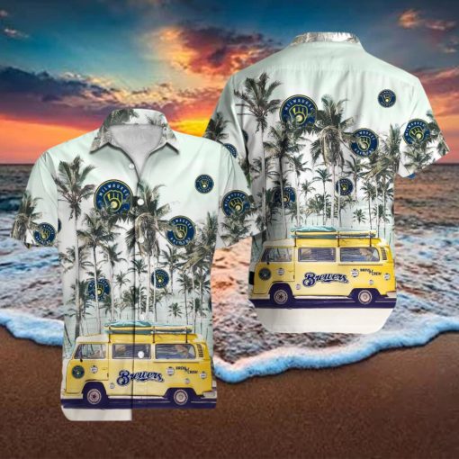 Milwaukee Brewers MLB Coconut Car Pattern Hawaiian Shirt