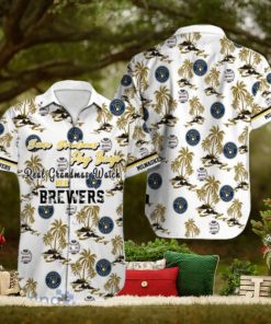 Milwaukee Brewers MLB Coconut Pattern White Hawaiian Shirt