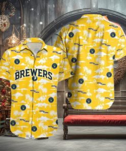 Milwaukee Brewers MLB Coconut Pattern Yellow Hawaiian Shirt