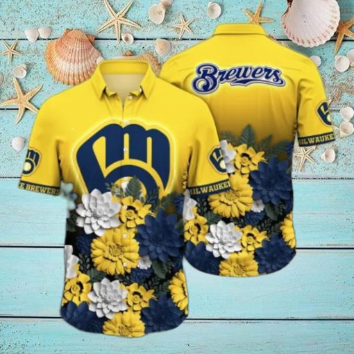 Milwaukee Brewers MLB Flower Hawaii Shirt And Tshirt For Fans
