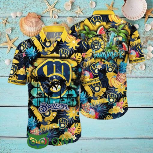 Milwaukee Brewers MLB Hawaiian Shirt Warm Days Aloha Shirt