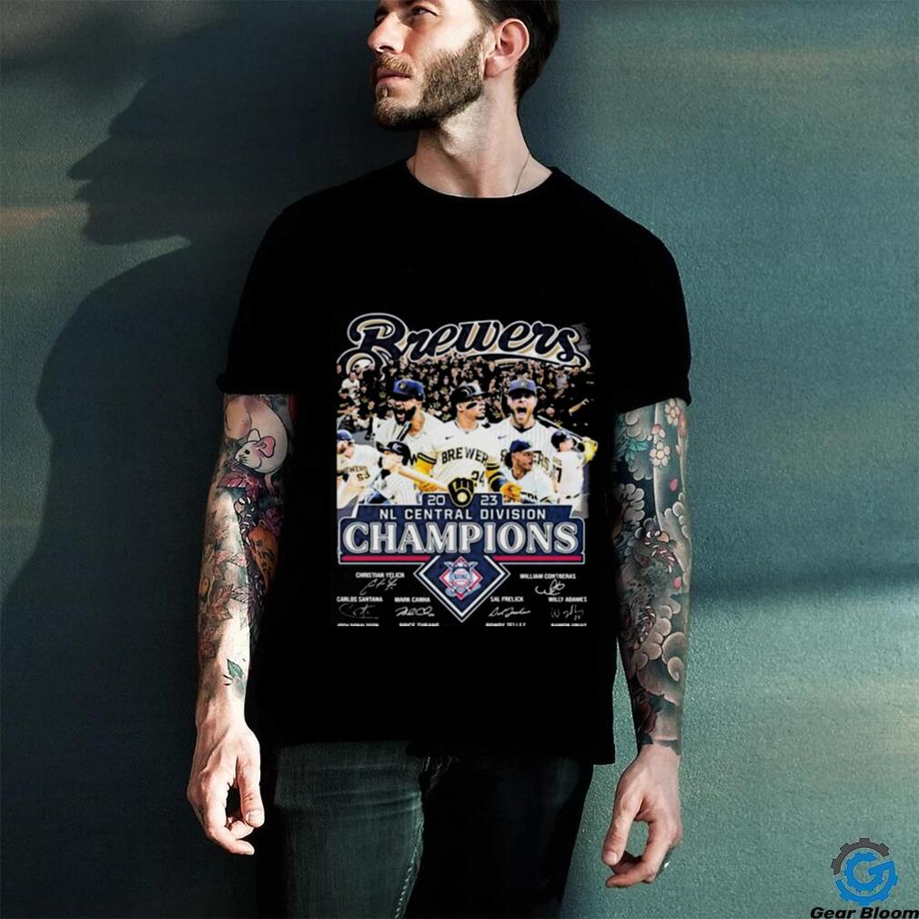 Milwaukee Brewers MLB NL Central Division Champions 2023 Signatures Shirt Milwaukee Brewers MLB NL Central Division Champions 2023 Signatures Shirt