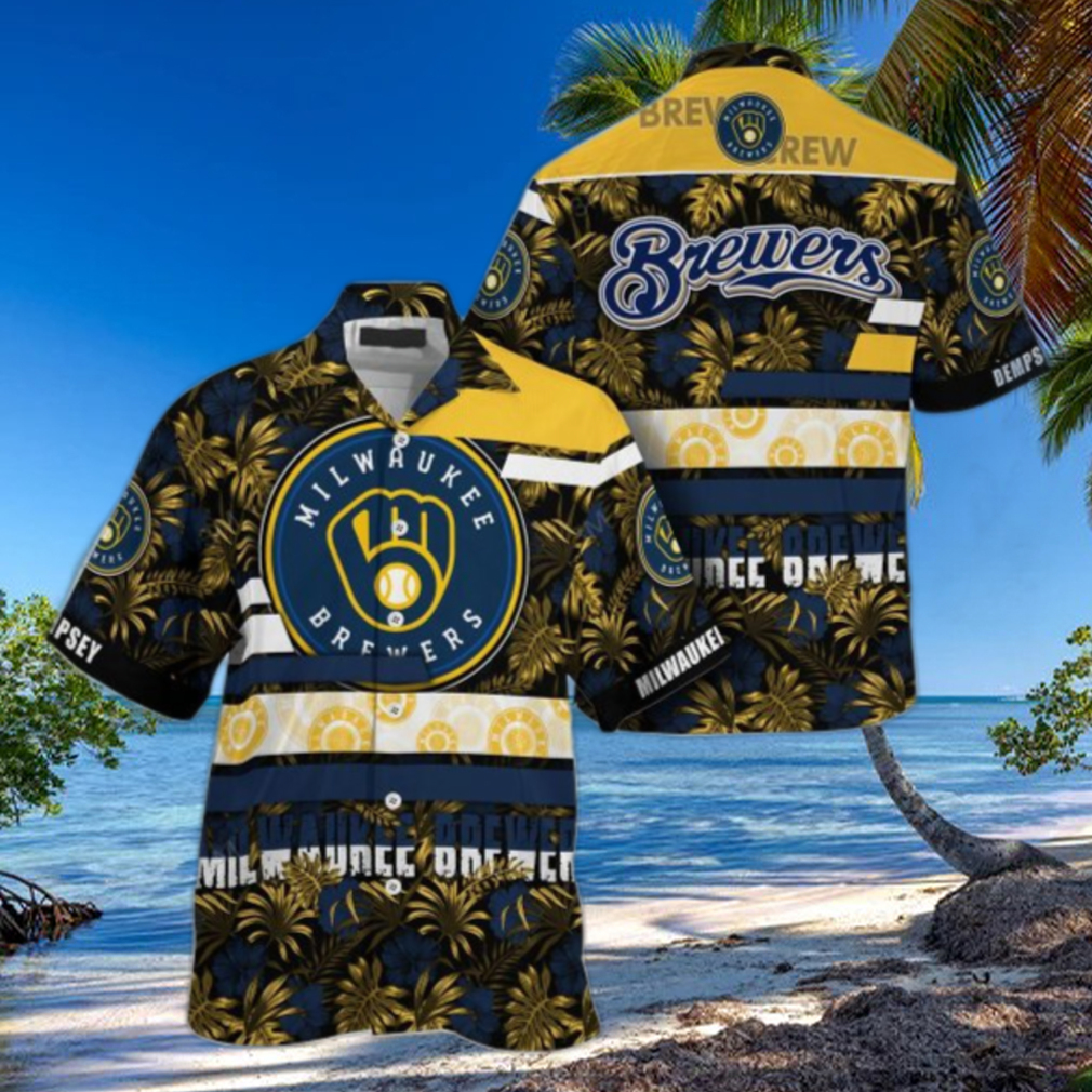 Milwaukee Brewers Hawaiian Shirt Palm Tree Vintage Hawaiian Shirts