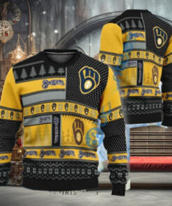 Milwaukee Brewers Patchwork Pattern Ugly Christmas Sweater