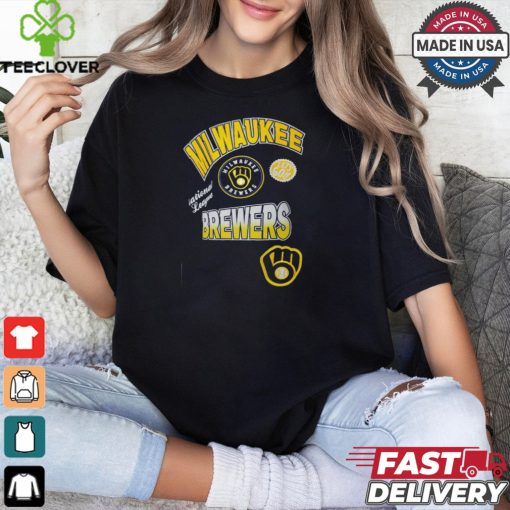 Milwaukee Brewers Pro Standard Navy Turn It Up Dropped Shoulder T Shirt
