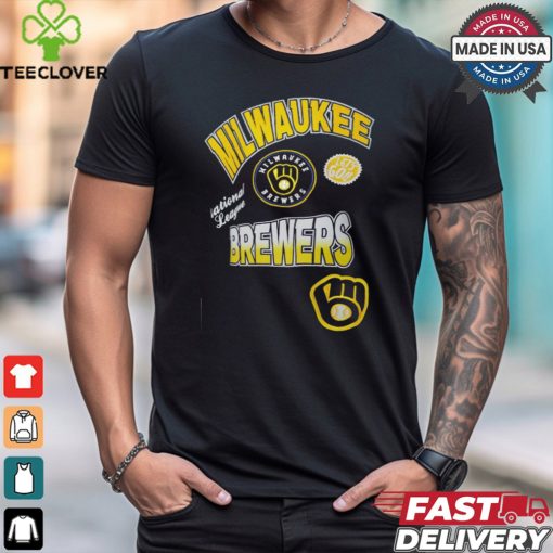 Milwaukee Brewers Pro Standard Navy Turn It Up Dropped Shoulder T Shirt