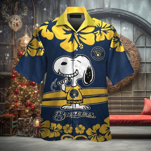 Milwaukee Brewers Snoopy Tropical Hawaii Shirt