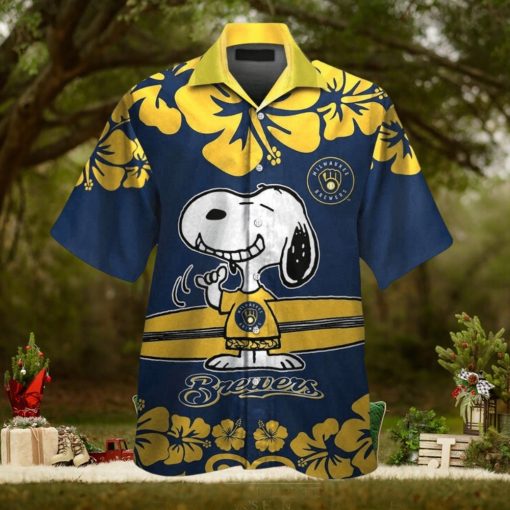 Milwaukee Brewers Snoopy Tropical Hawaii Shirt